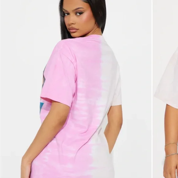 Fashion Nova Pink and White Graphic Tee - Picture 4 of 5